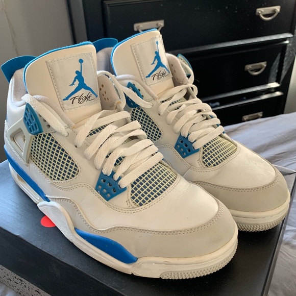 Nike Other - Air Jordan 4 Retro White/Military Blue-Ntrl Grey